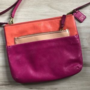 Fossil Orange and Pink Crossbody